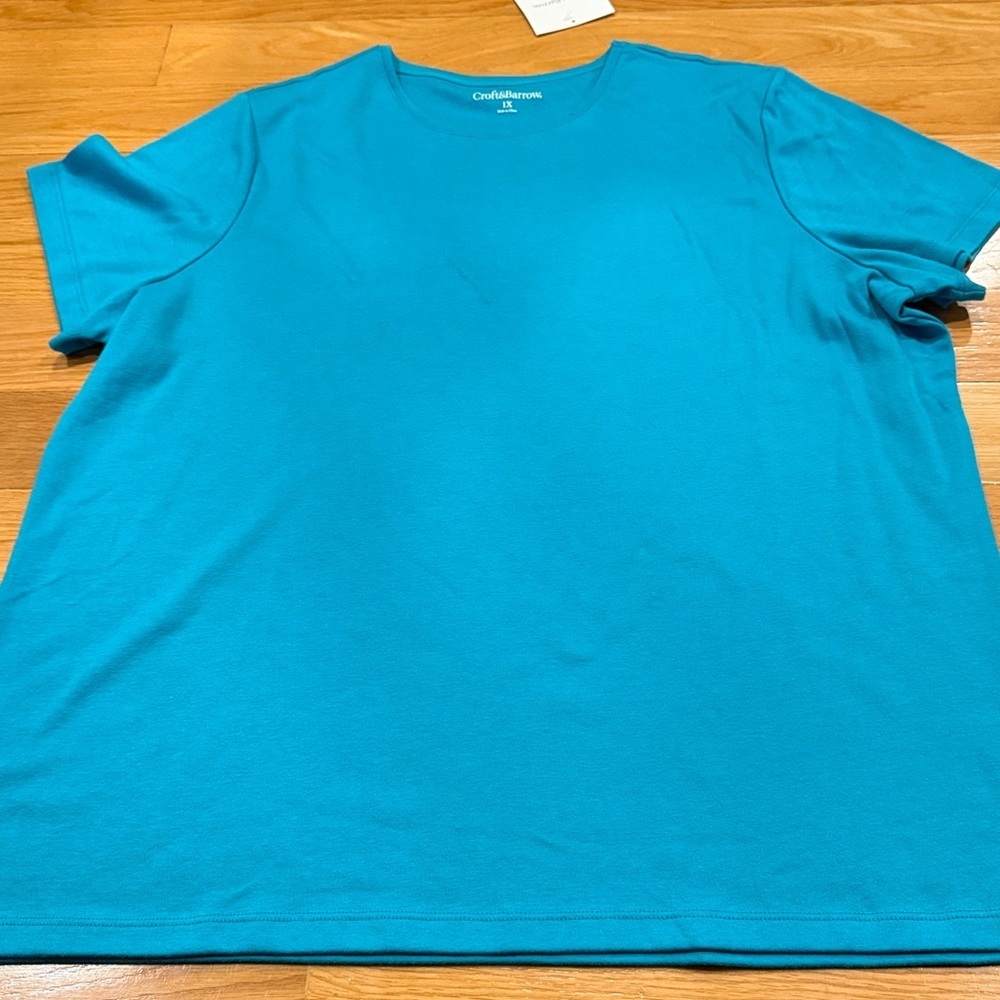 NWT Croft&Barrow crewneck short sleeve top size 1X.